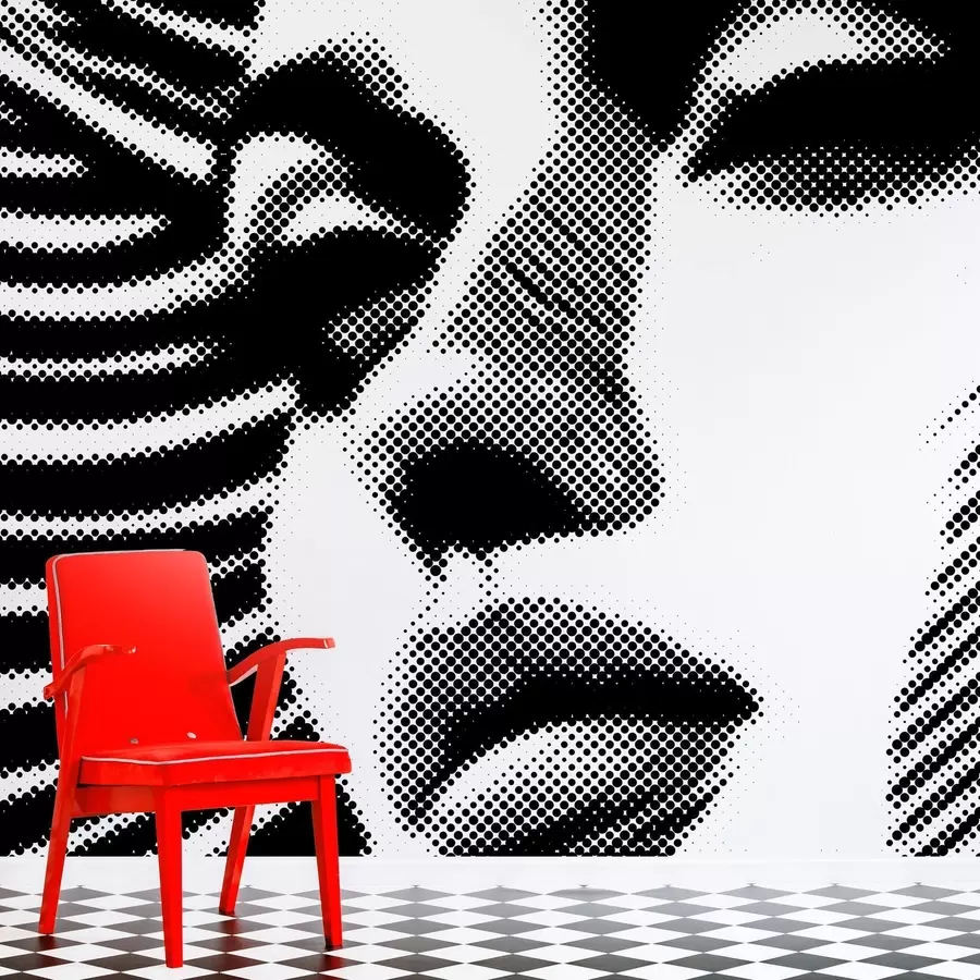Papier peint photo Visage de femme dans le style pop art w04504