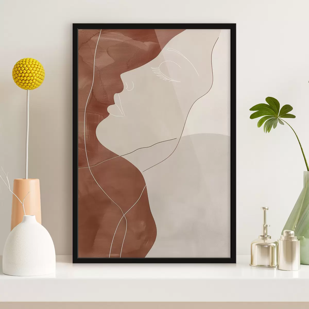 Poster Abstractie, silhouet van een meisje f45656