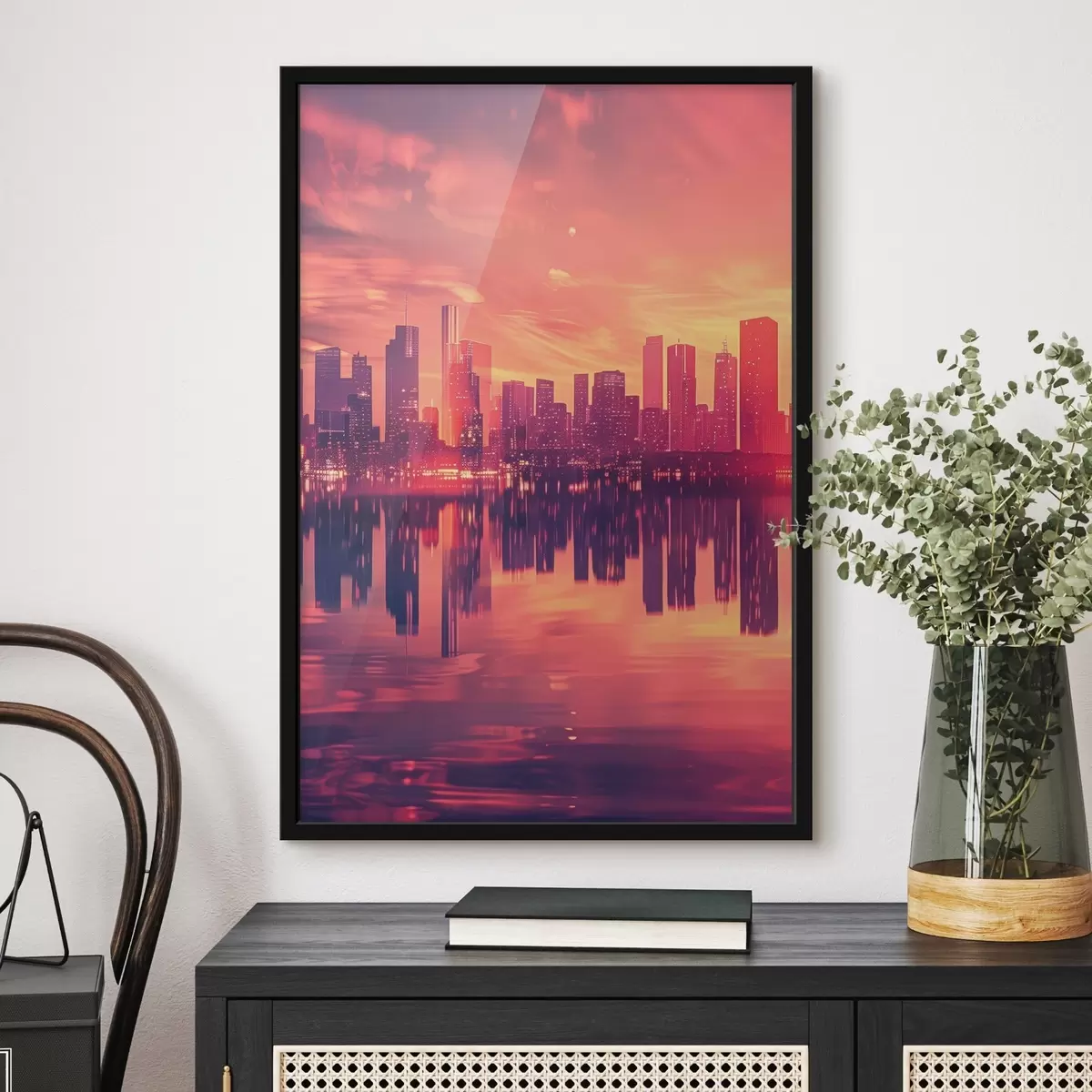 Affiche Ville au coucher du soleil f45658