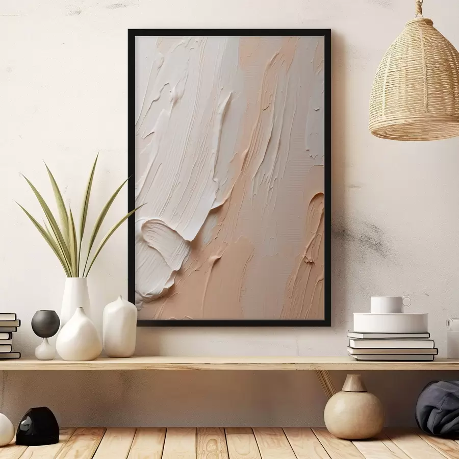 Papier peint photo Coups de pinceau texturés aux tons pastel crème-beige f45871