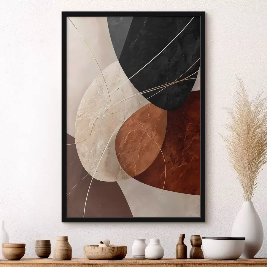 Papier peint photo Ovales géométriques dans une palette beige-caramel f45878