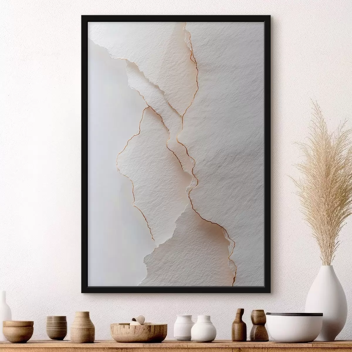 Poster Licht papier scheurt met een fijne rand f45884