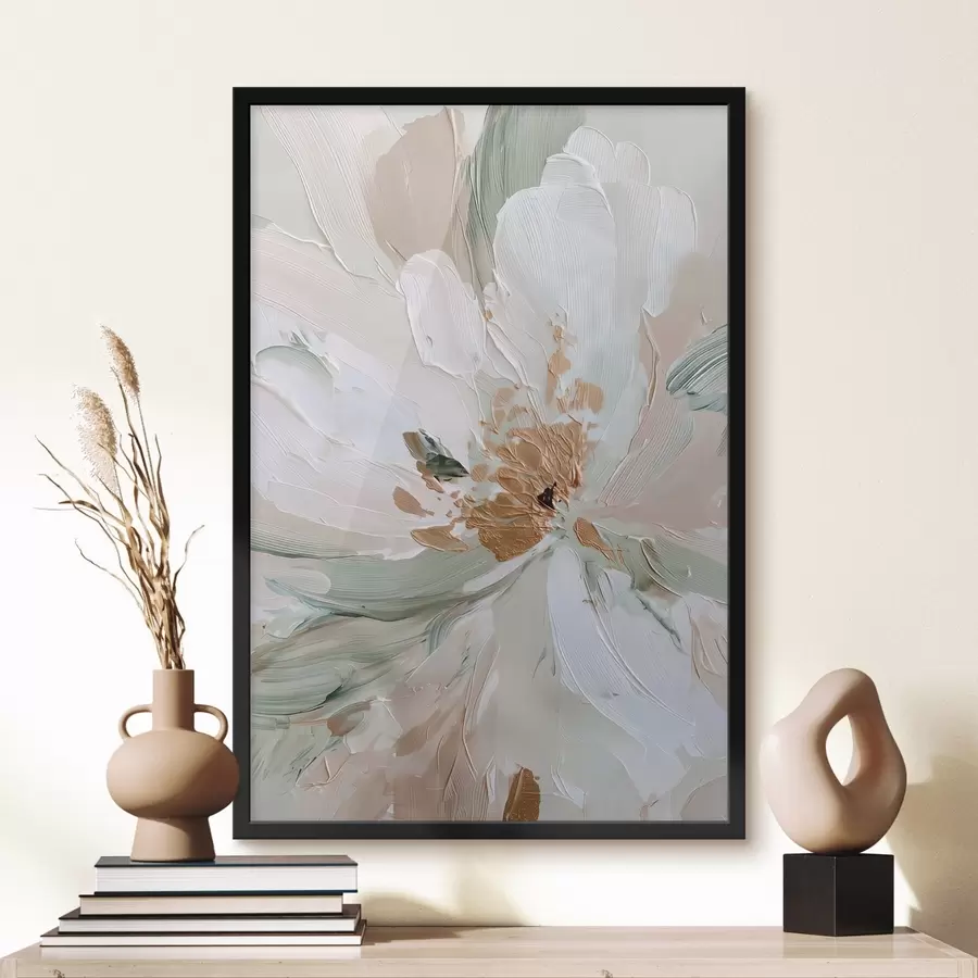 Fotobehang Pastelkleurige bloem met gele accenten f45900