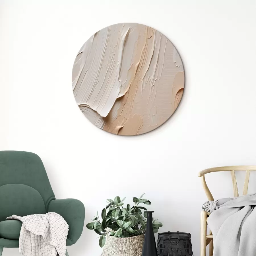  Schilderijen Getextureerde pastelstreken in beige-crèmekleurige tinten r45871