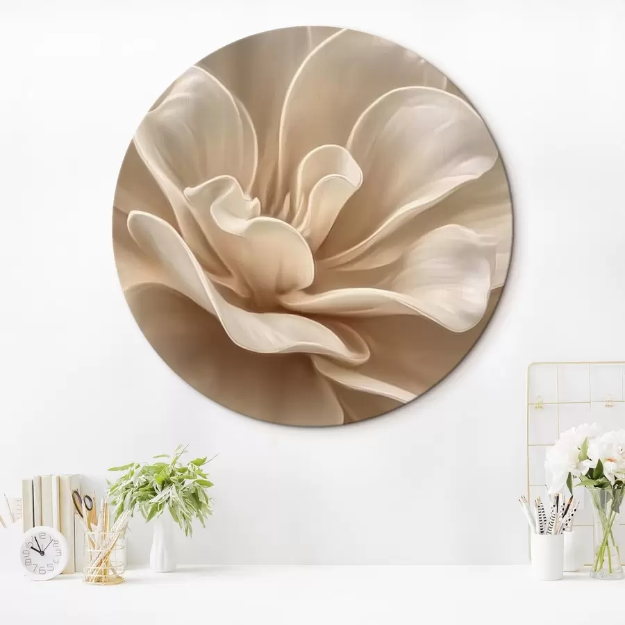  Schilderijen Grote crèmekleurige bloem, zachte bloemblaadjes macro r45874