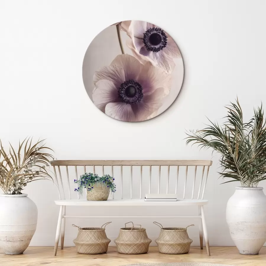  Schilderijen Delicate anemonen met donkere hartjes, pastelkleurig r45875