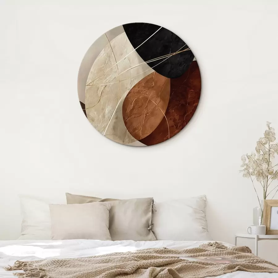  Peintures Ovales géométriques dans une palette beige-caramel r45878