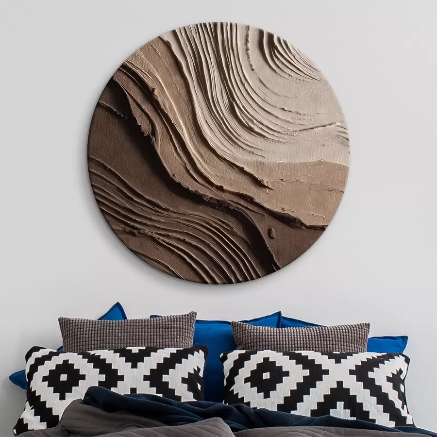  Schilderijen Relief chocoladebeige lagen, gestructureerde pasta r45894