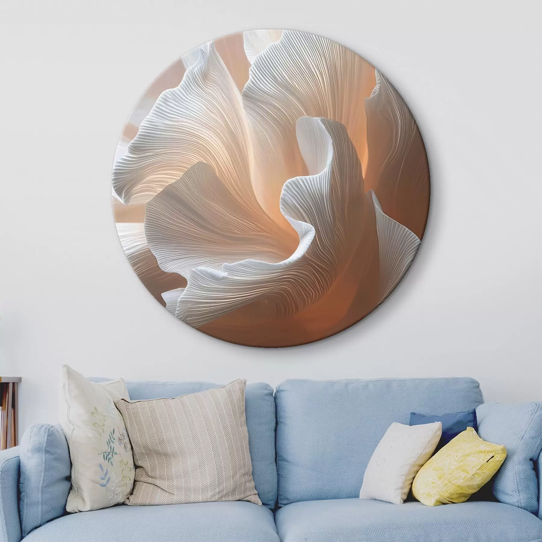  Schilderijen Luchtige witte bloemblaadjes met een warme perzikkleurige gloed r45909