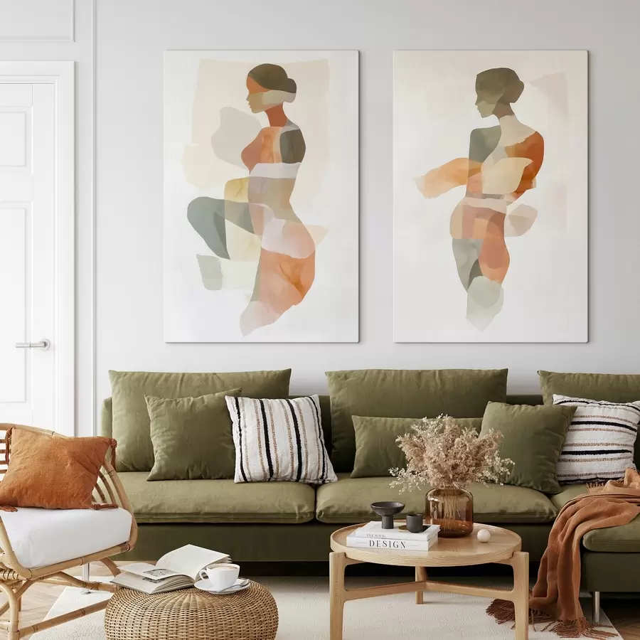  Peintures Silhouettes féminines abstraites m00788