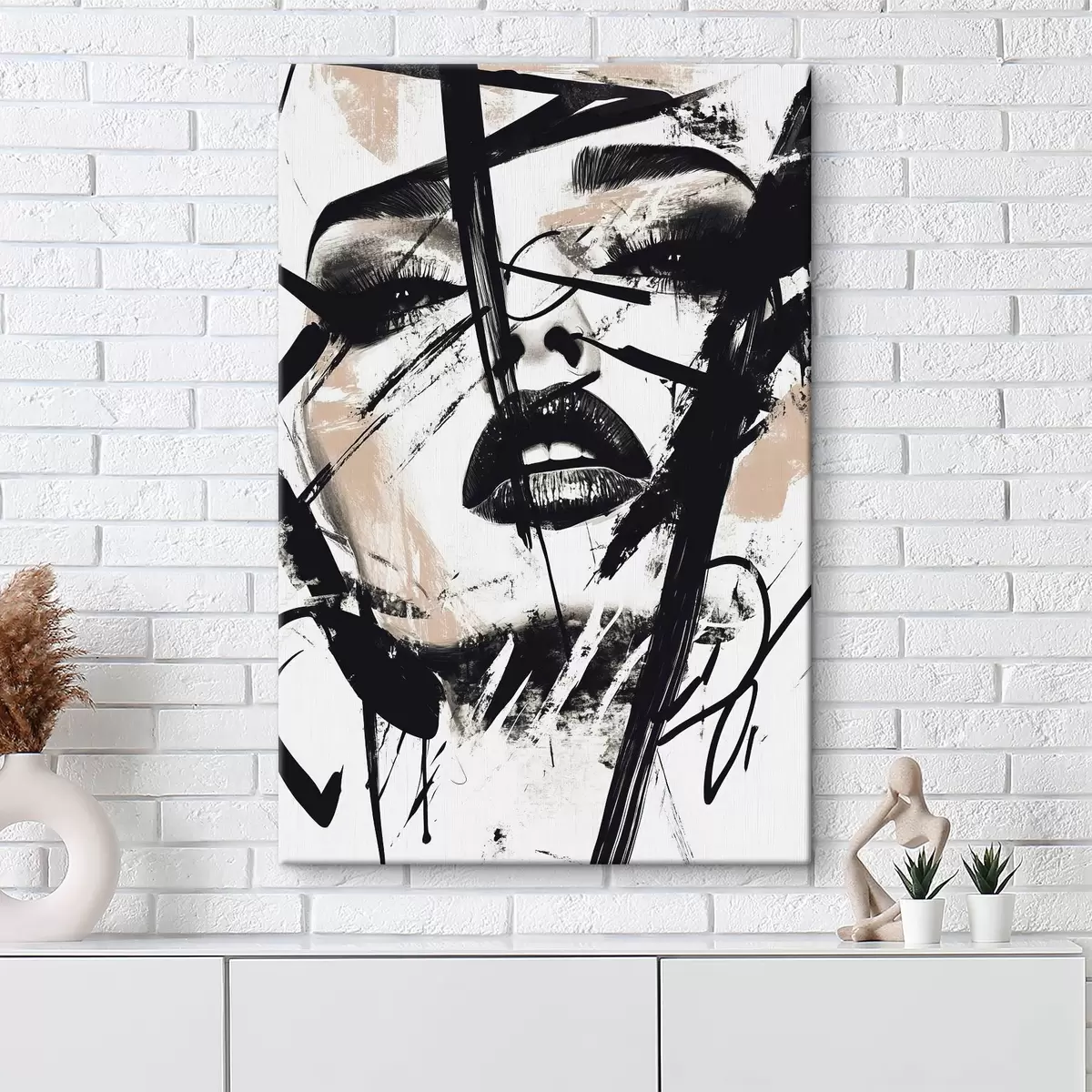  Peintures Portrait abstrait de femme, style graffiti s45777