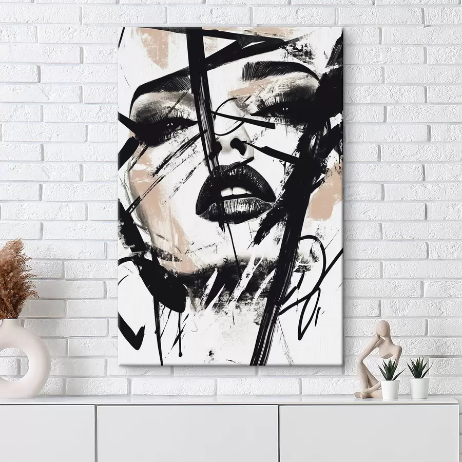  Peintures Portrait abstrait de femme, style graffiti s45777