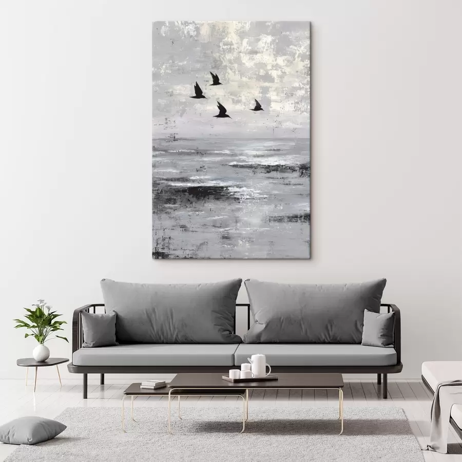  Schilderijen Abstract landschap met vogels s45988