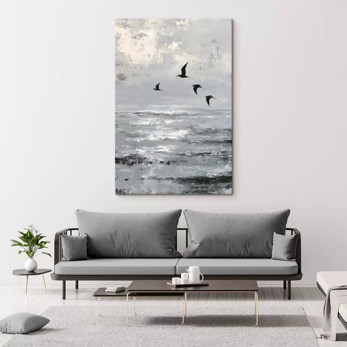  Peintures Paysage abstrait avec des oiseaux s46004