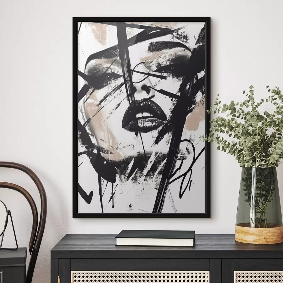 Fotobehang Abstract portret van een vrouw in graffitistijl f45777