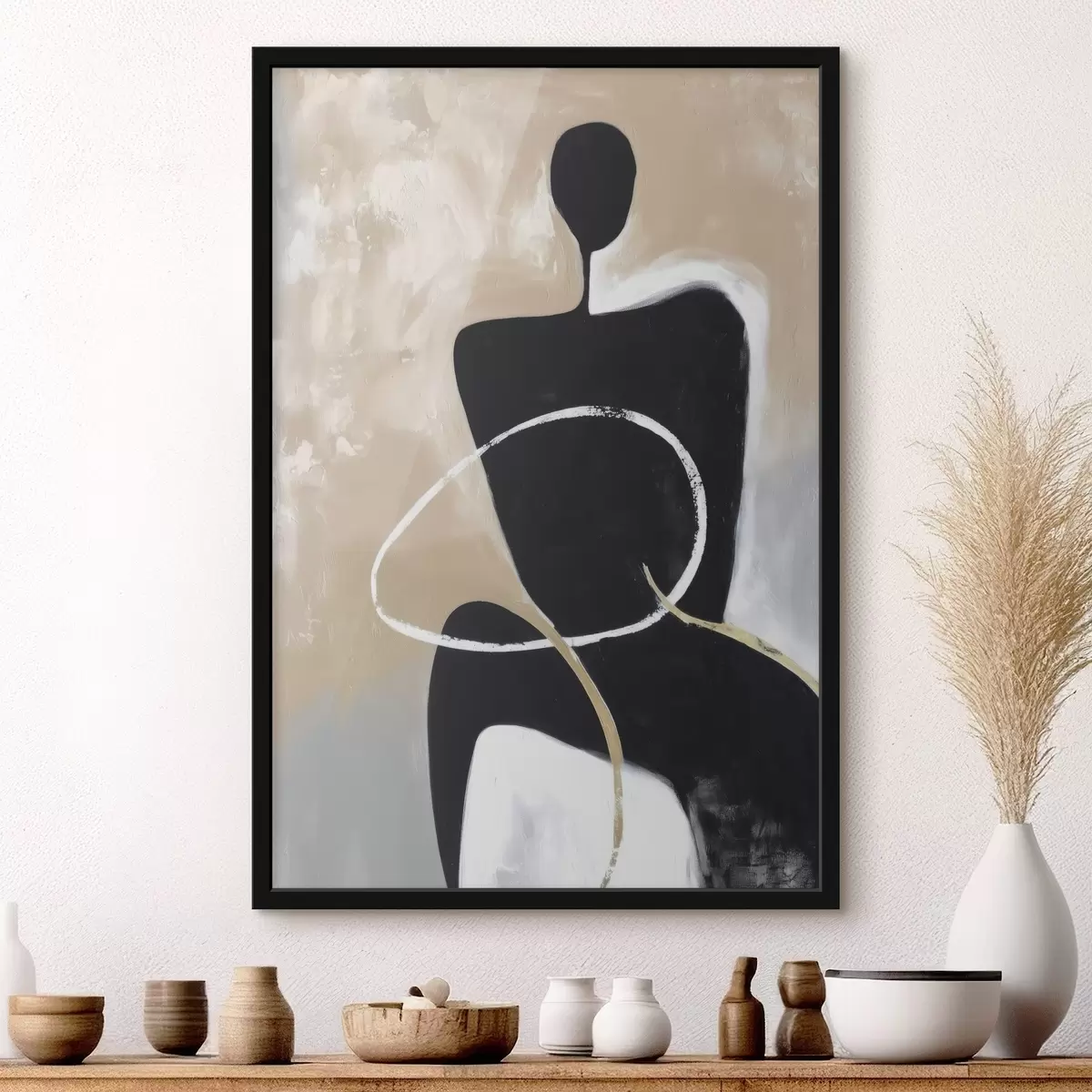 Poster Abstract silhouet met minimalistische vormen f45984