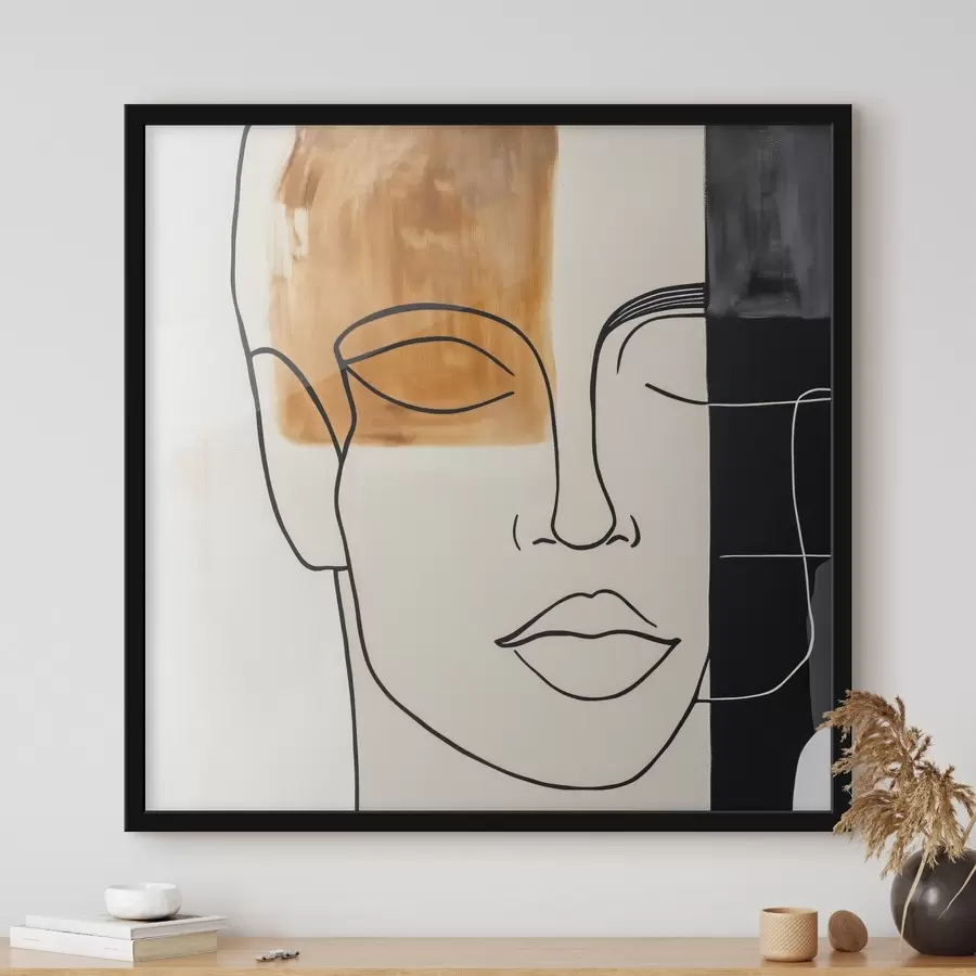 Papier peint photo Portrait abstrait minimaliste f45986