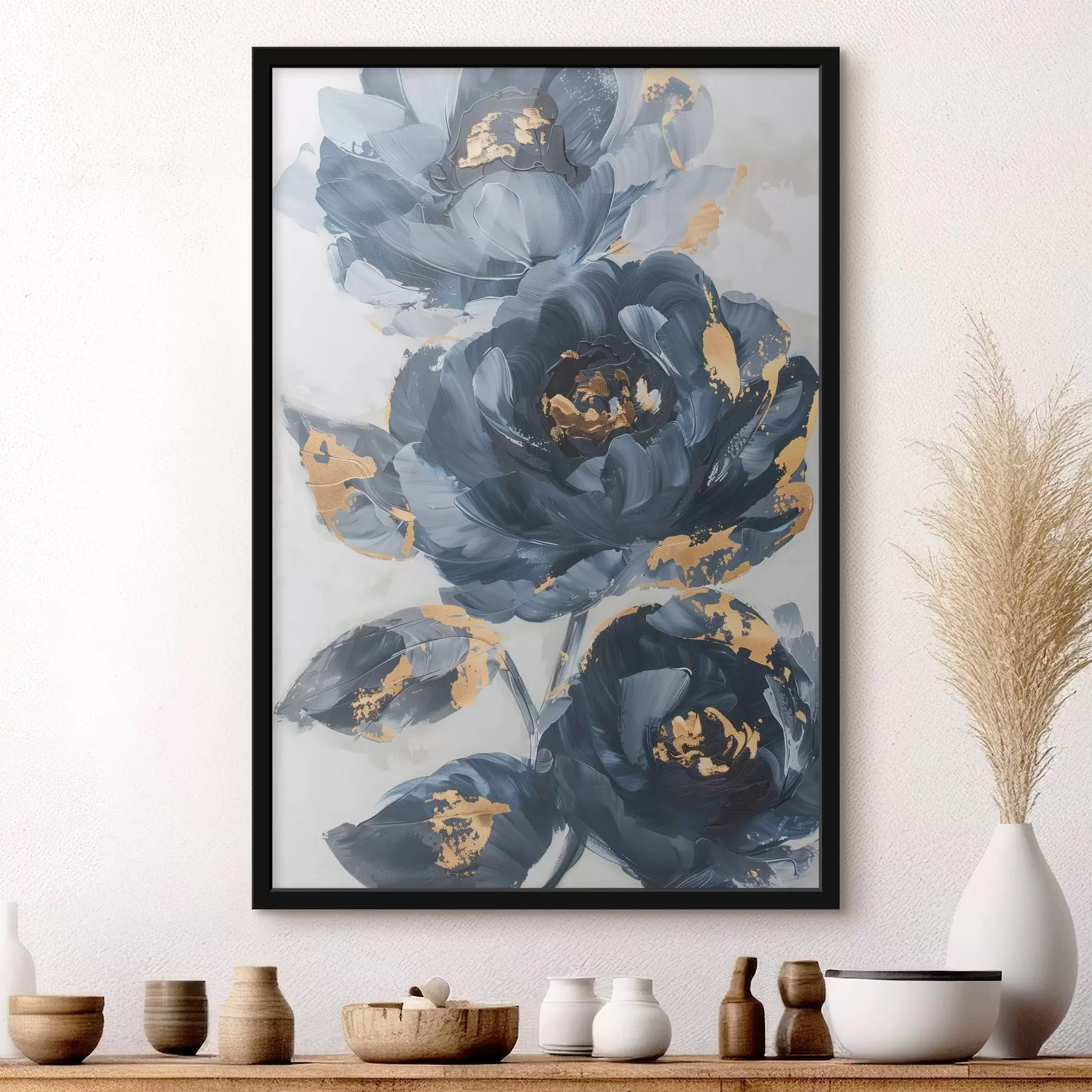 Fotobehang Grote abstracte bloemen f46011
