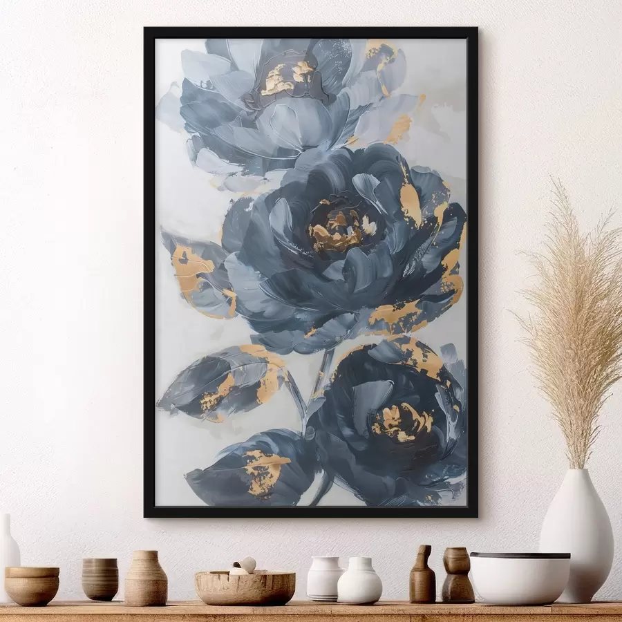 Fotobehang Grote abstracte bloemen f46011