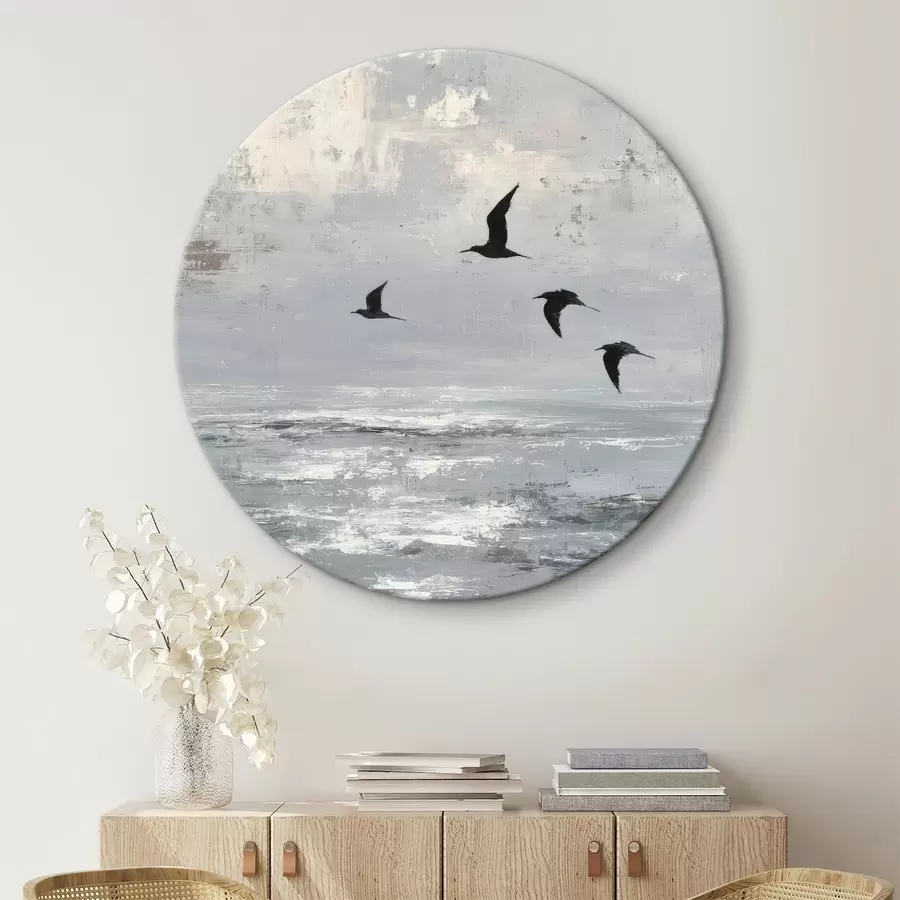  Schilderijen Abstract landschap met vogels r46004