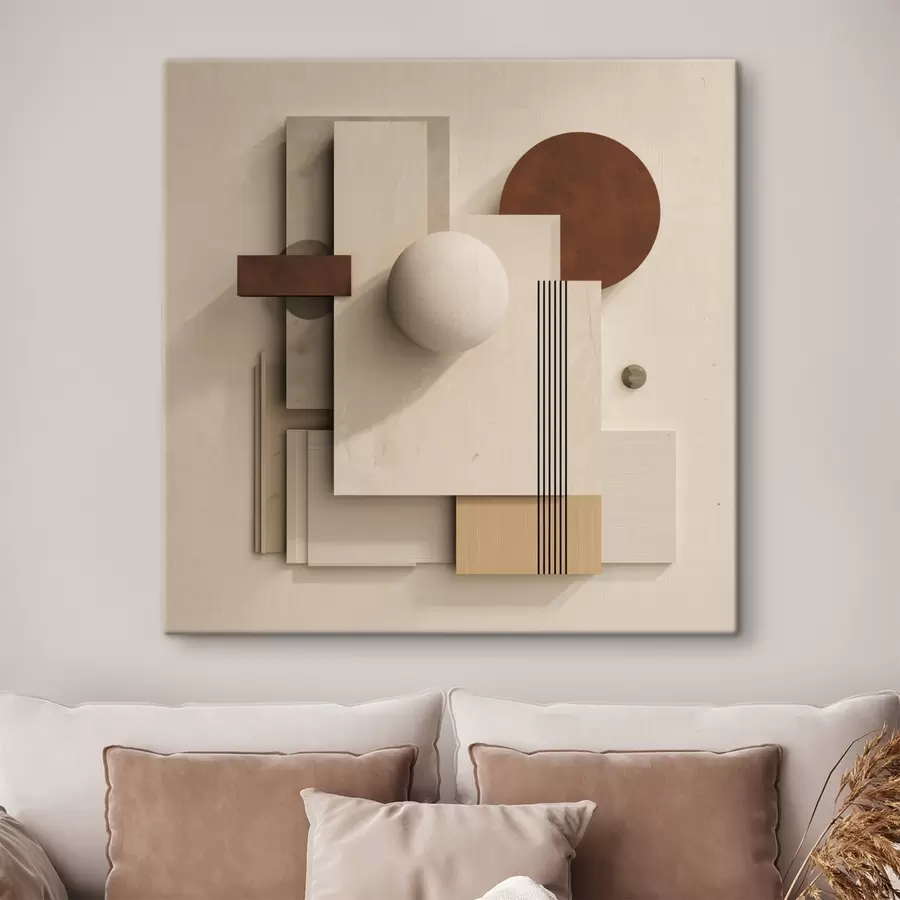  Schilderijen Geometrie van rust in moderne minimalistische stijl s45856