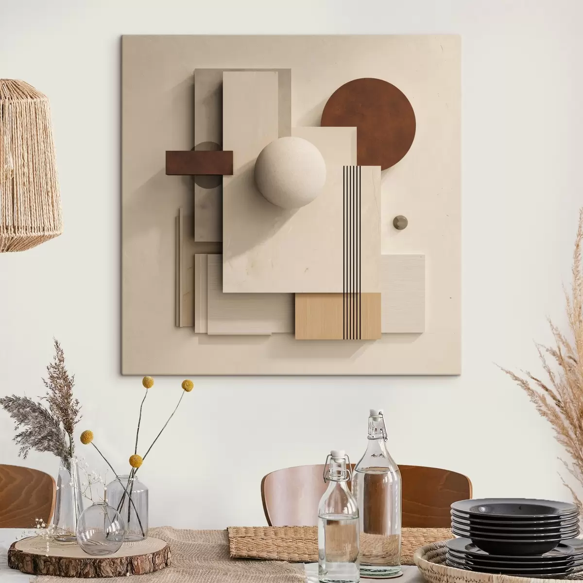  Schilderijen Geometrie van rust in moderne minimalistische stijl s45856