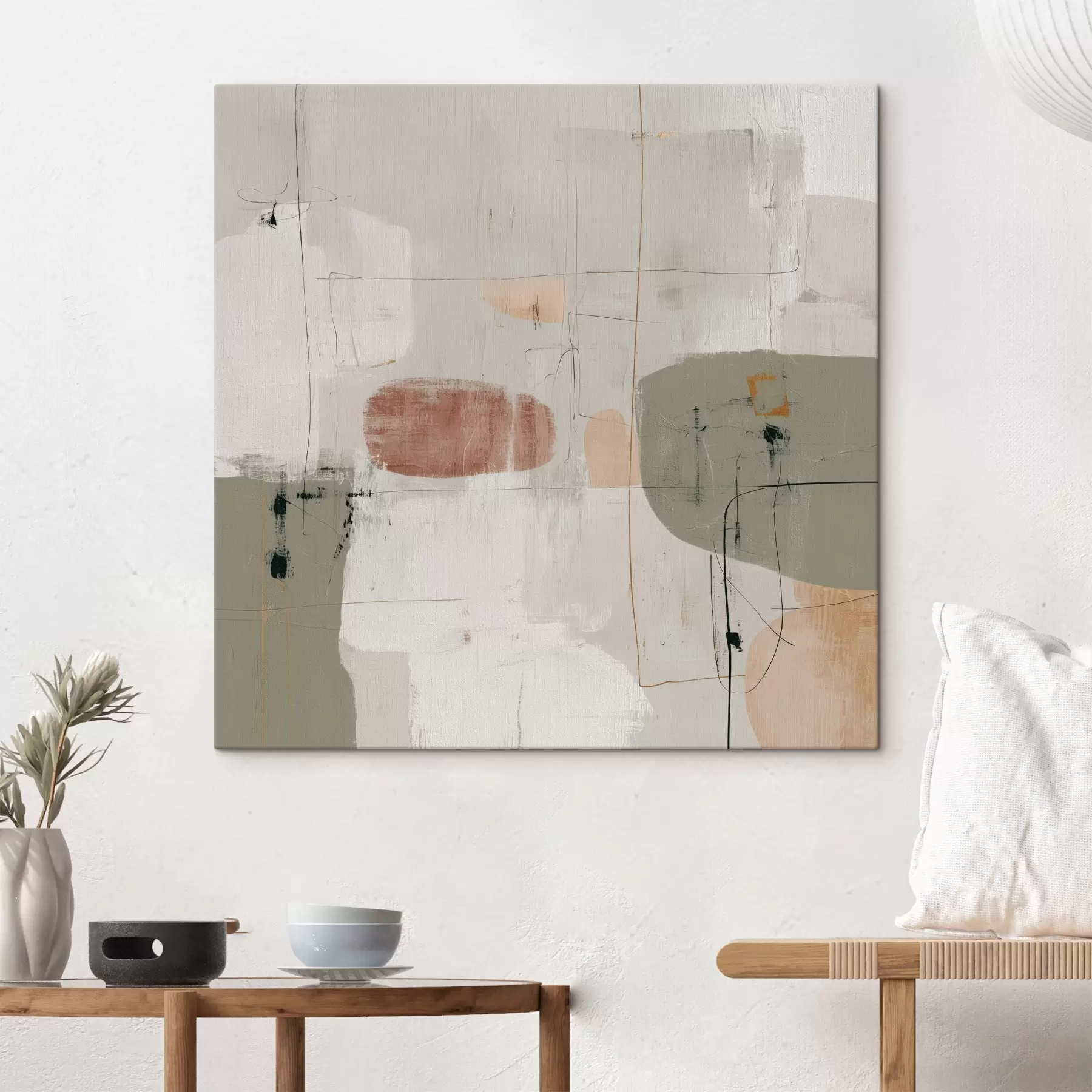  Peintures Composition abstraite dans des tons pastel s45859