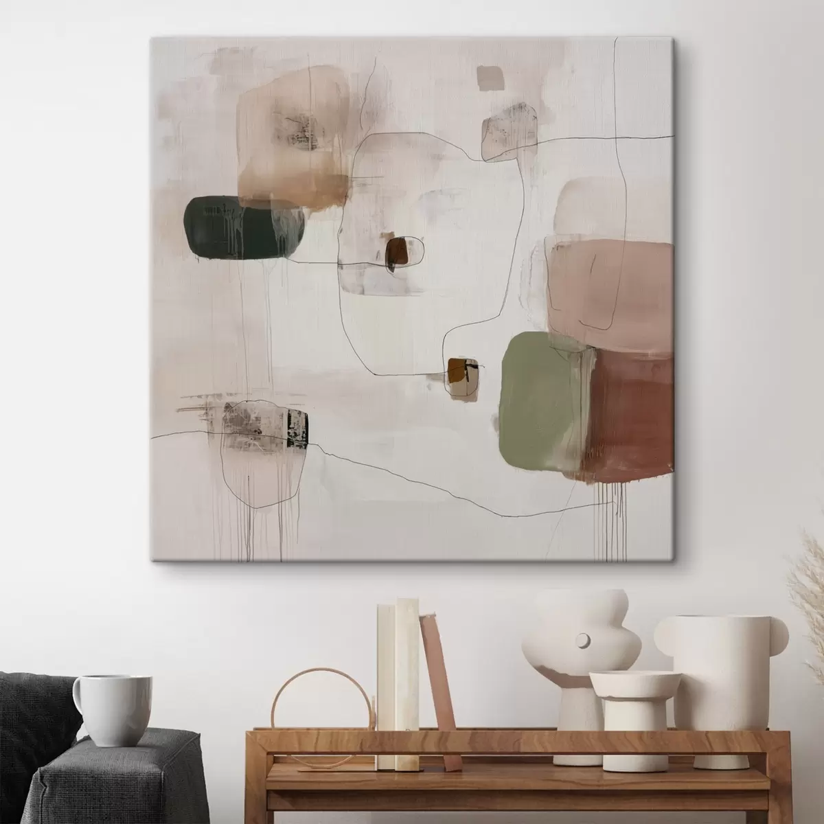  Peintures Minimalisme abstrait dans des tons chauds s45860