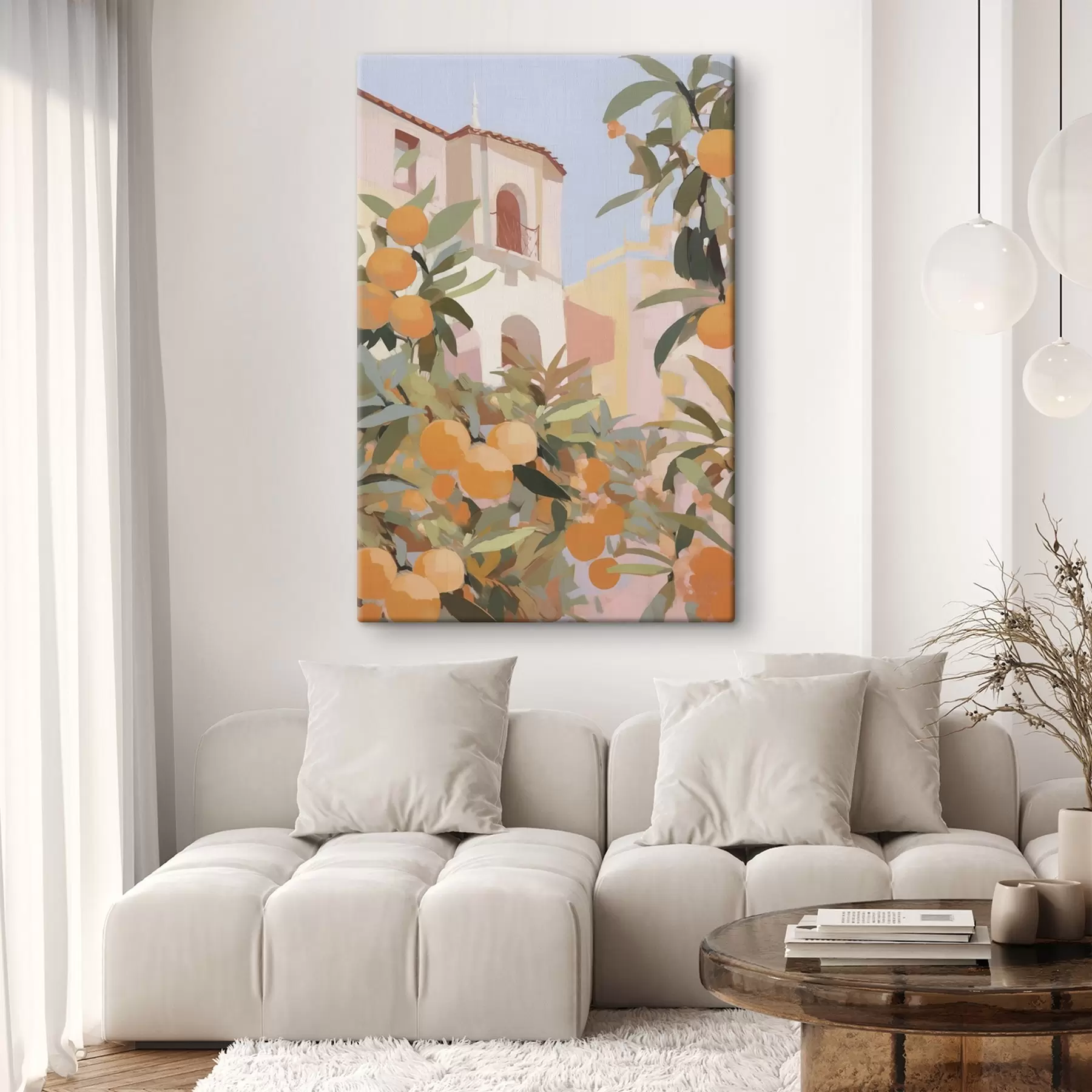  Peintures Des oranges sur une branche devant la maison s46060