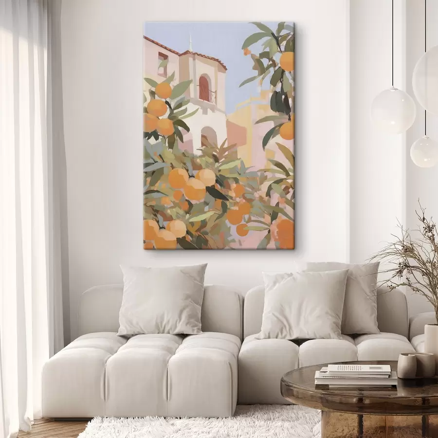  Peintures Des oranges sur une branche devant la maison s46060