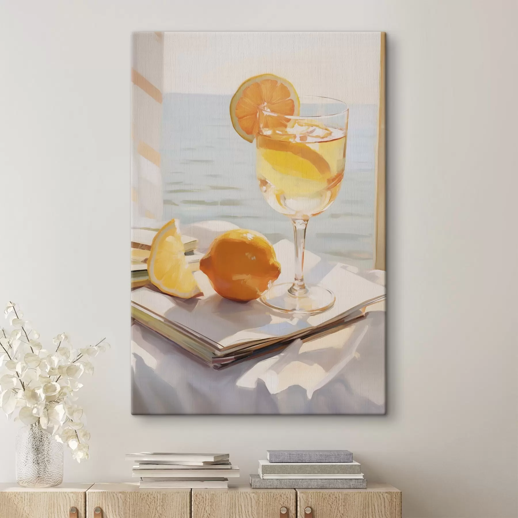  Peintures Un cocktail dans un verre près de la fenêtre s46064