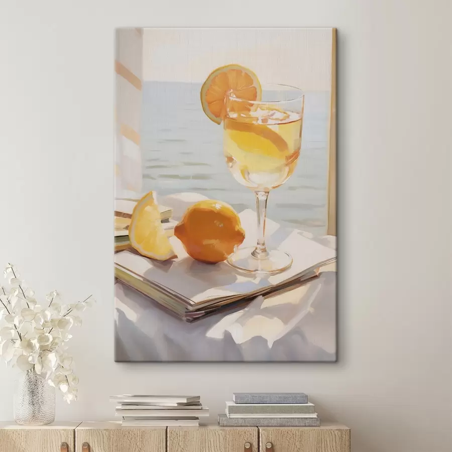  Schilderijen Een cocktail in een glas bij het raam s46064