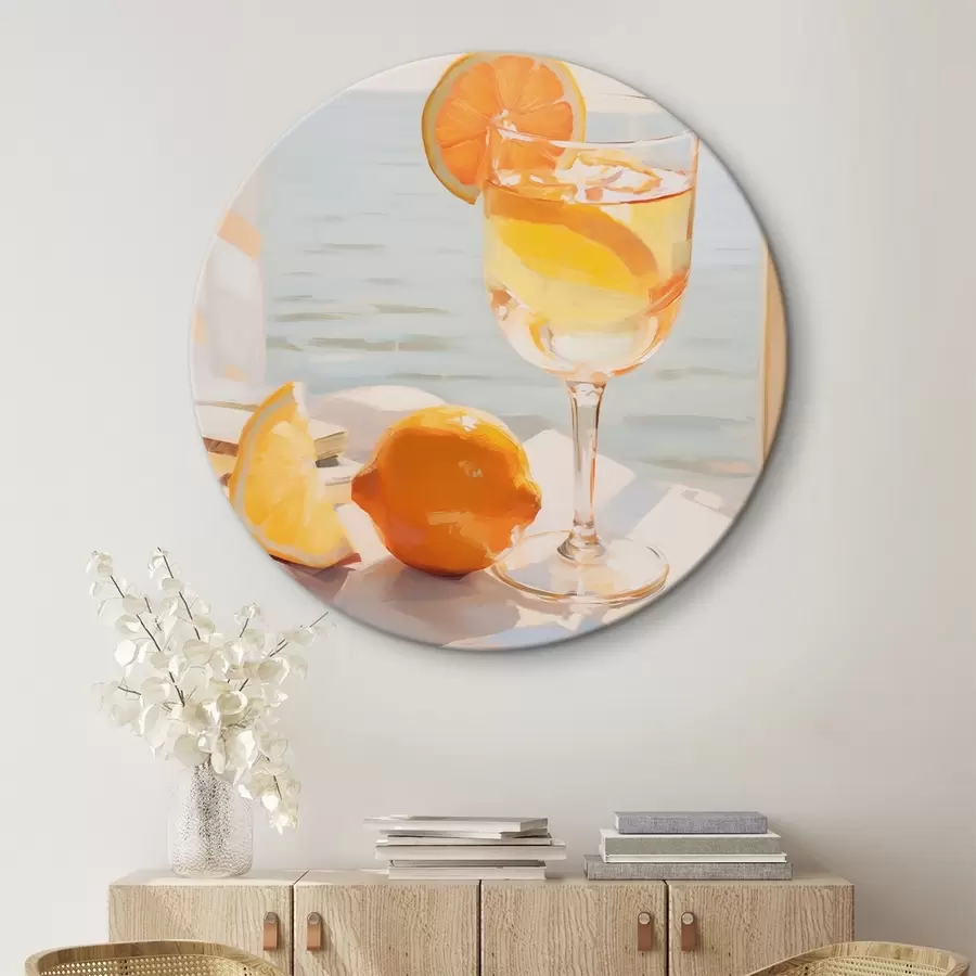  Peintures Un cocktail dans un verre près de la fenêtre r46064