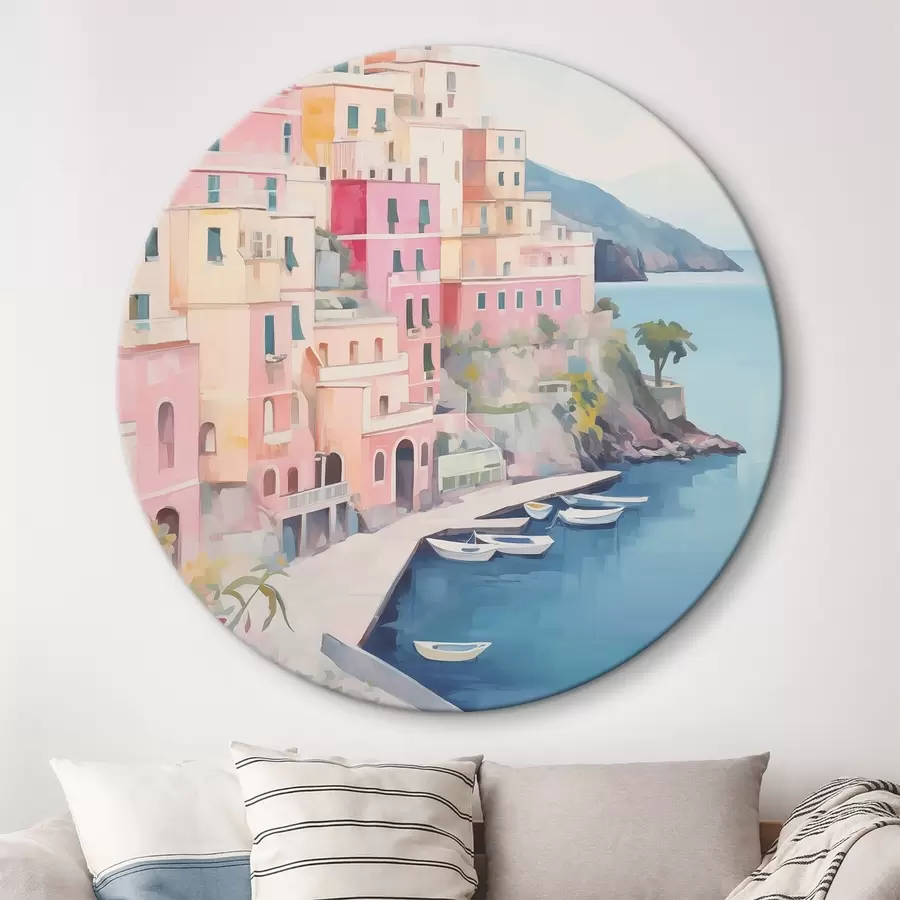  Schilderijen Huizen aan de zeebaai r46066