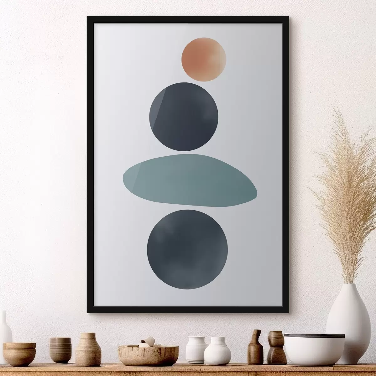 Poster Abstracte ronde vlekken f46061