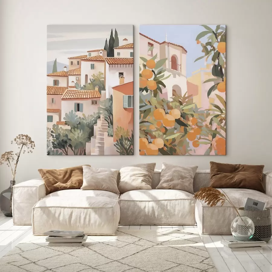  Peintures Maisons au milieu du jardin m00791