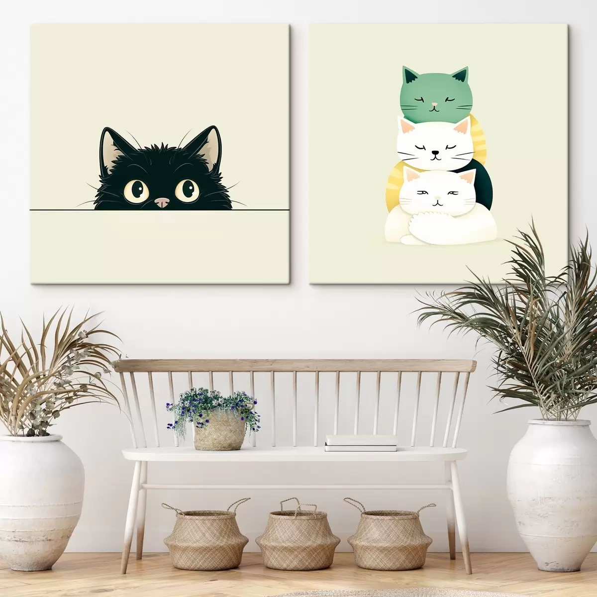  Peintures Chats animaliers dans un style illustratif m00707