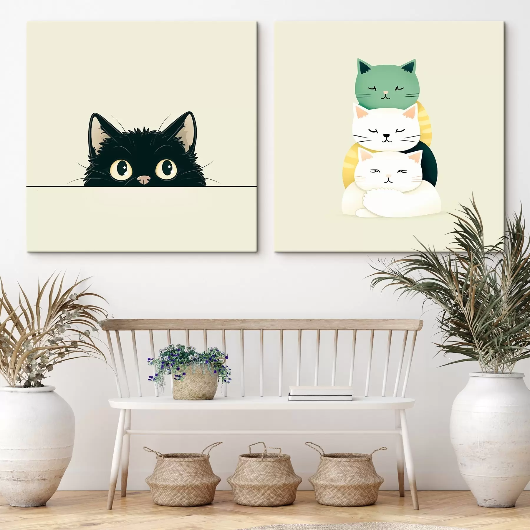  Peintures Chats animaliers dans un style illustratif m00707