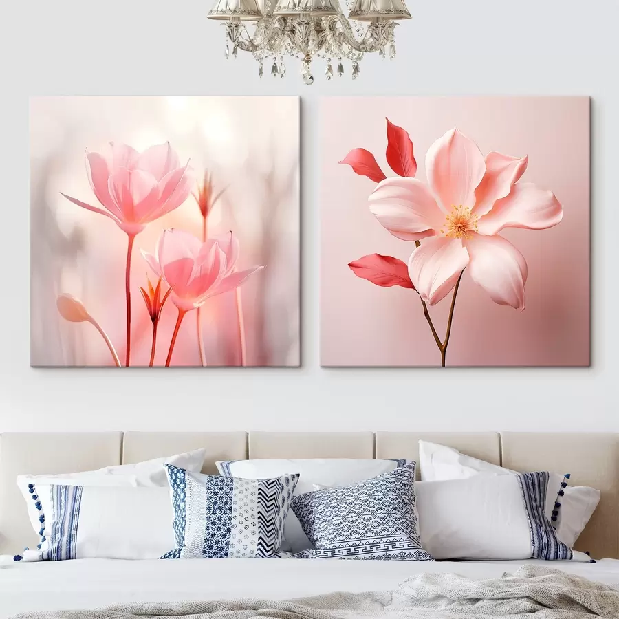  Peintures Composition florale rose dans un style moderne m00708