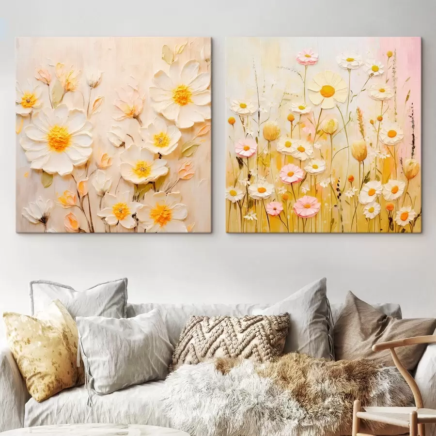  Peintures Prairie fleurie dans le style de la peinture à l'huile m00711