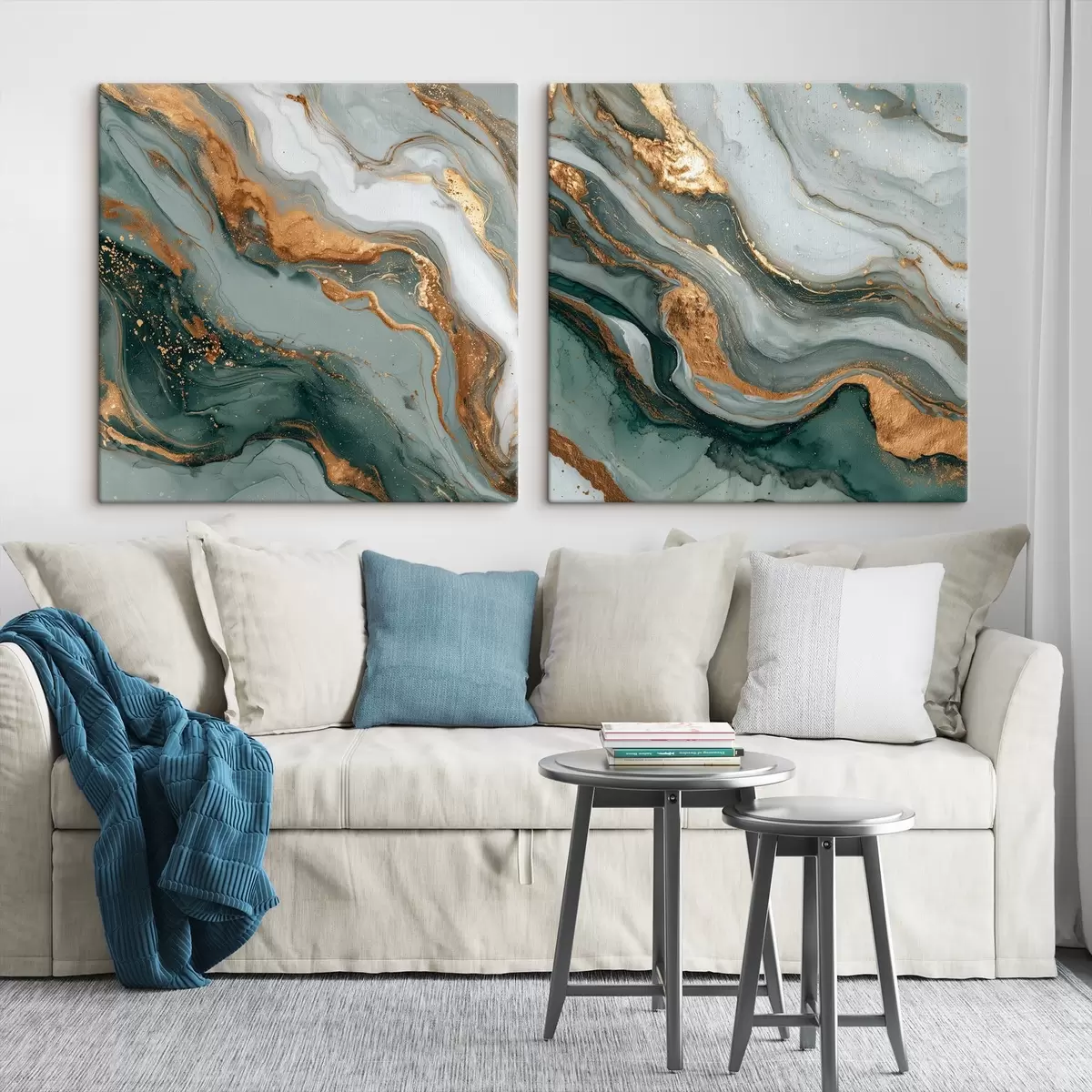  Peintures Texture marbrée dans les tons gris-turquoise m00744