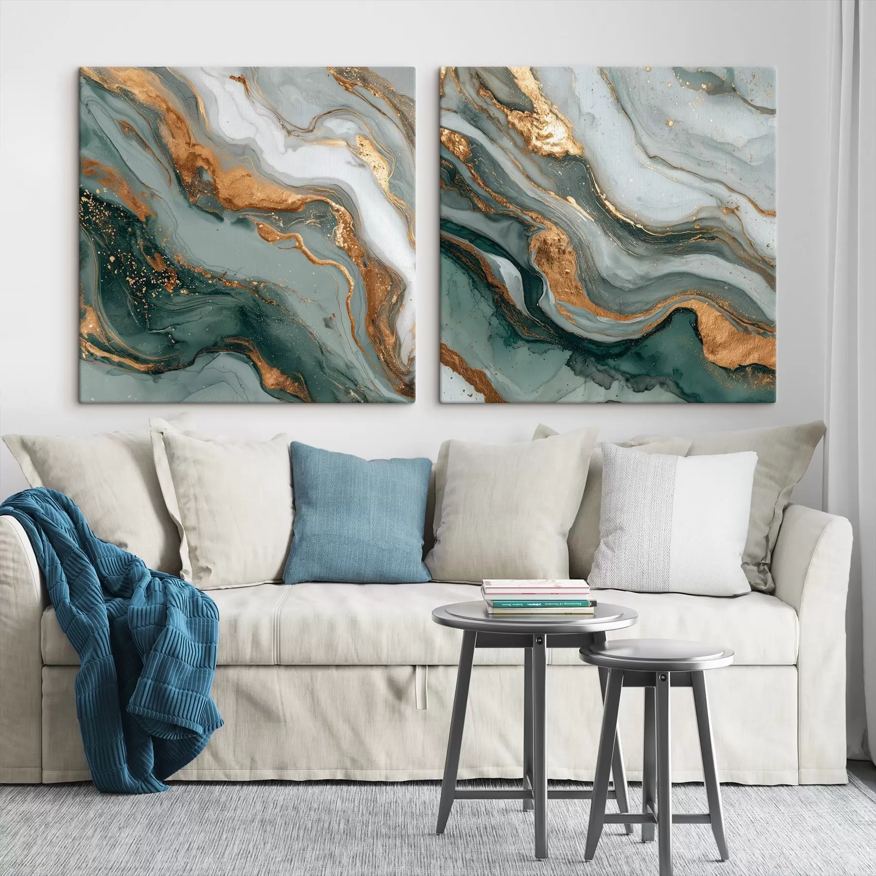  Peintures Texture marbrée dans les tons gris-turquoise m00744