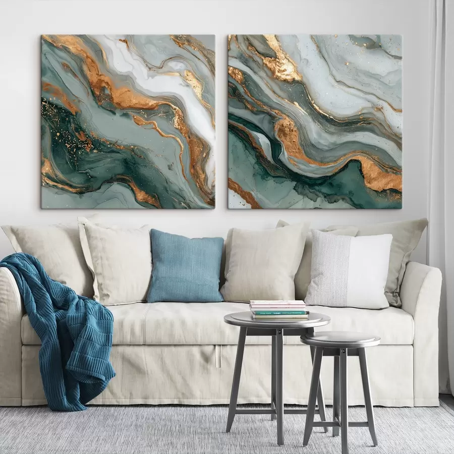  Peintures Texture marbrée dans les tons gris-turquoise m00744