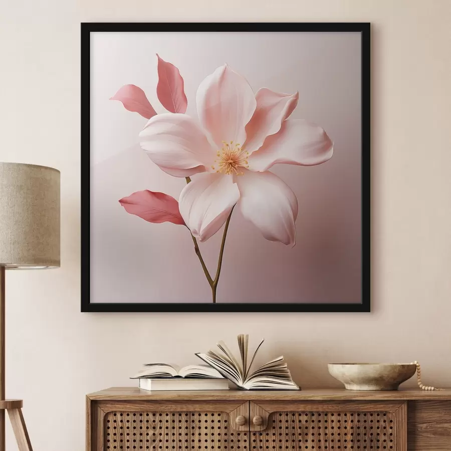 Fotobehang Roze magnolia in minimalistische stijl f45735