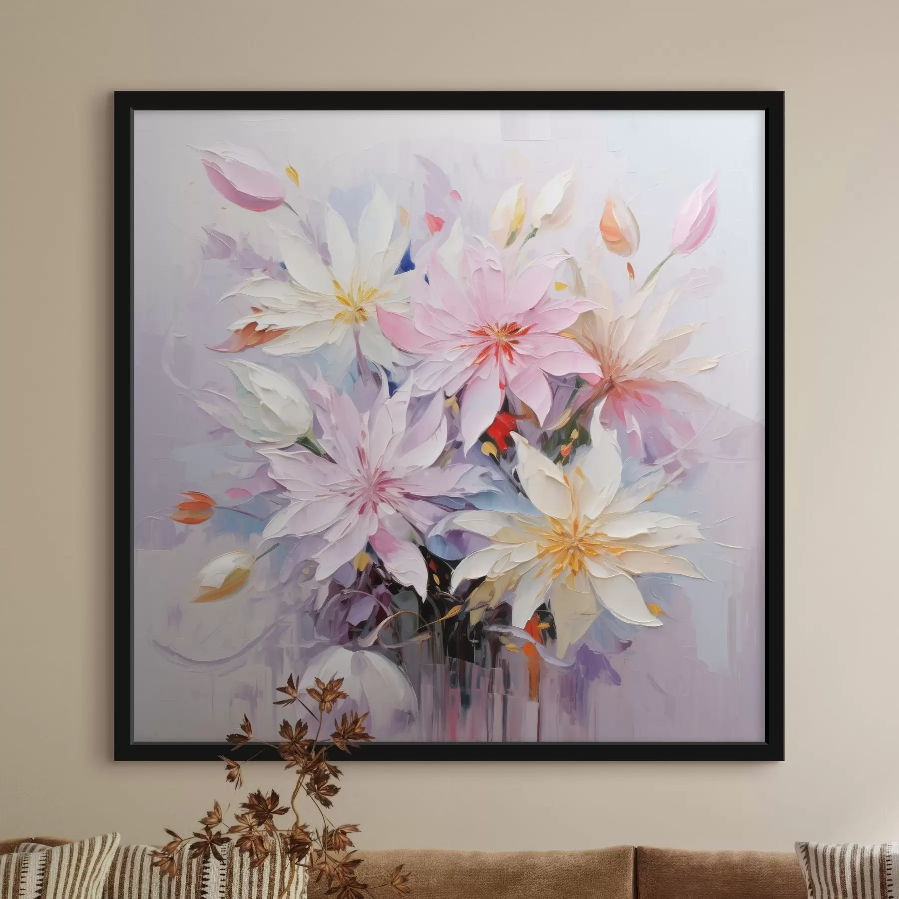 Fotobehang Bloemenboeket in olieverfstijl f45738