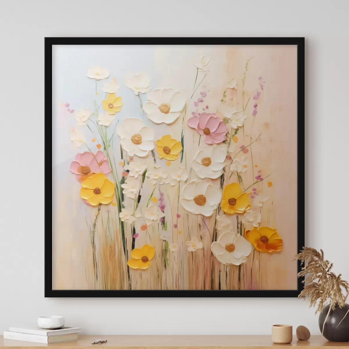 Poster Lente-abstractie met schilderachtige elementen f45740