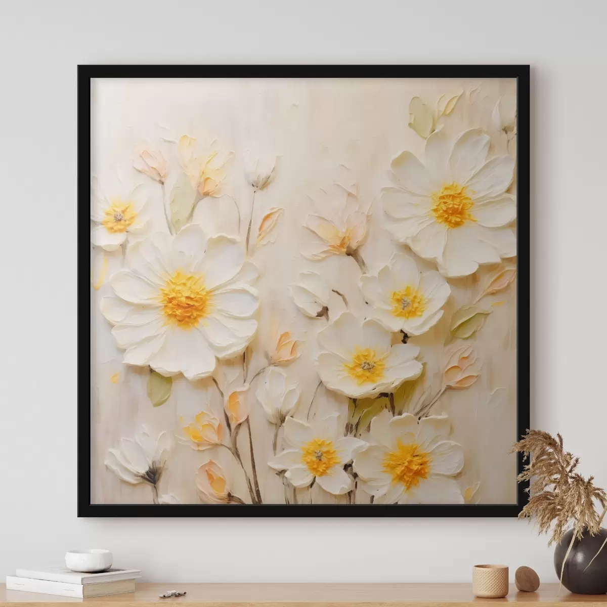 Affiche Fleurs aux tons pastel dans un style peinture à l'huile f45742