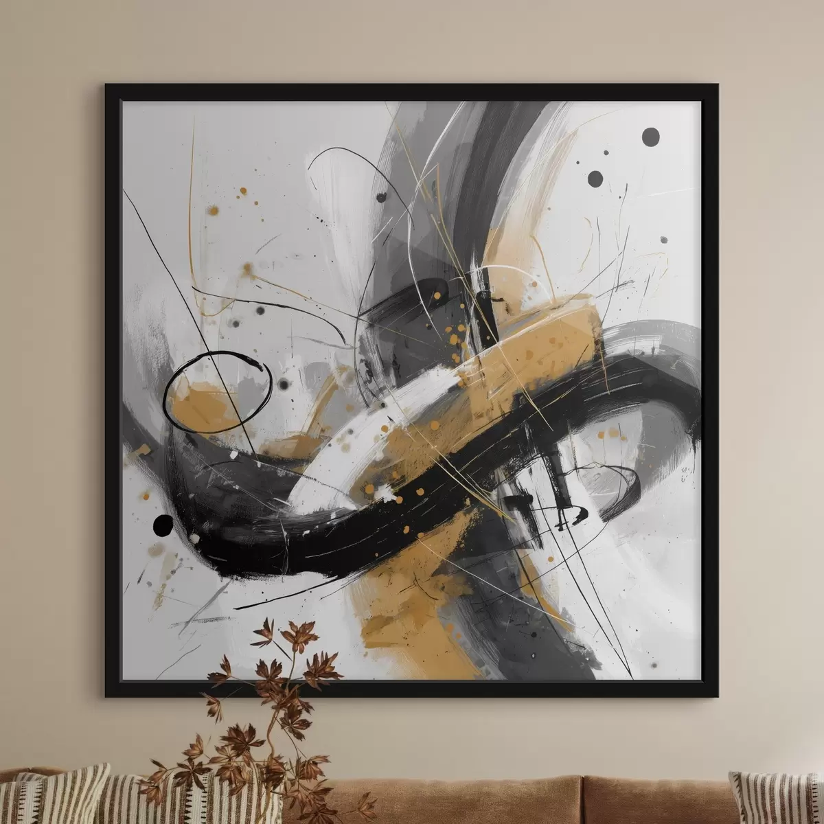 Poster Grafische echo in moderne abstracte stijl f45848