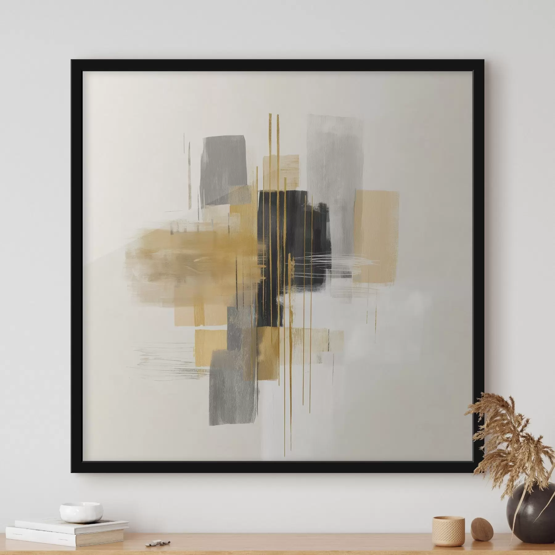 Fotobehang Verticale ruimtes in grafische abstractiestijl f45850