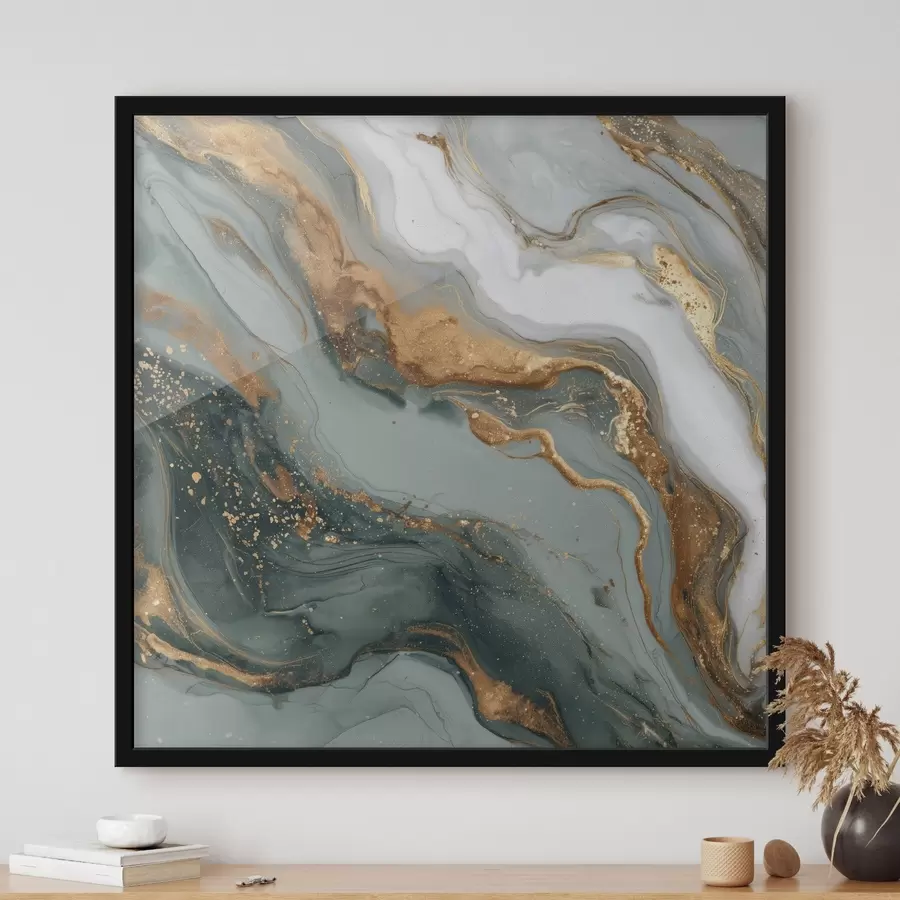 Fotobehang Abstractie met donkergroene en grijze strepen f45858